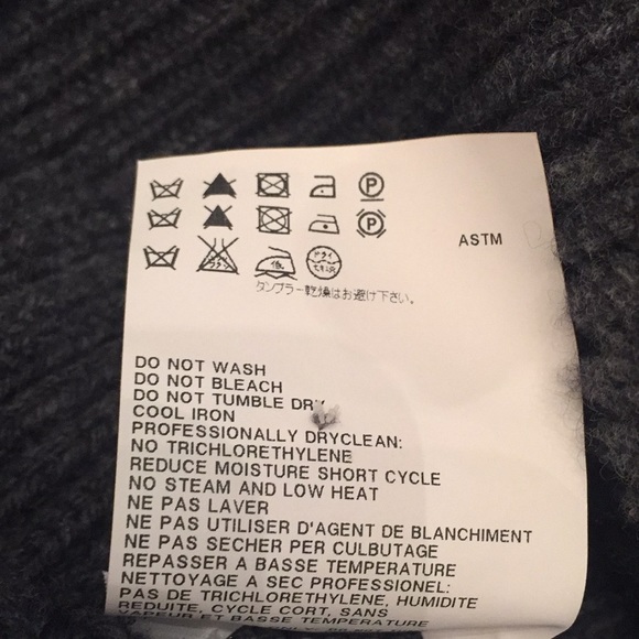 Jil Sander Gray Wool Cashmere Ribbed Embellished Pullover Sweater EUC Sz 10 Soft - Picture 10 of 12